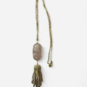 Kendra Scott Gold and Cream Tassel Necklace- Rayne necklace